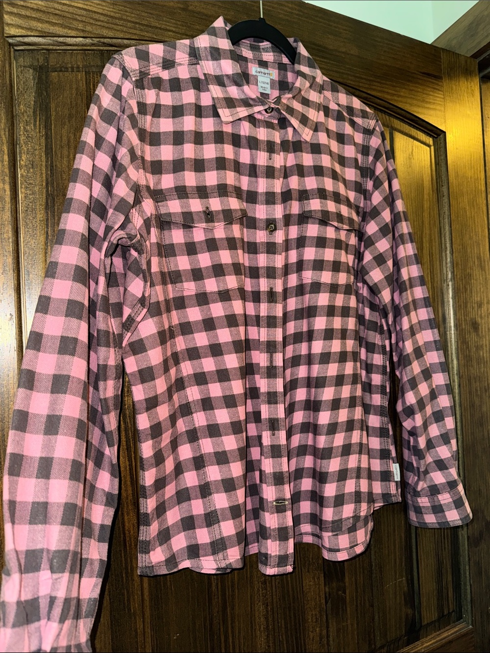 Carhartt Pink and Brown Check Flannel Shirt